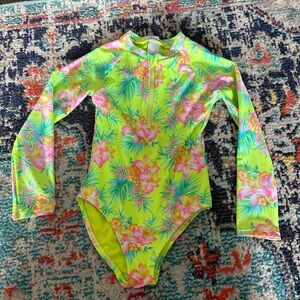 Cat & Jack Green and Pink Rashguard Swimwear